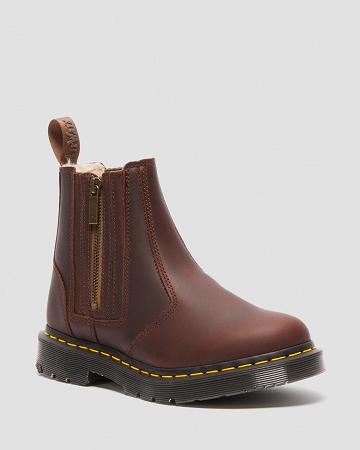 Dr Martens 2976 DM's Wintergrip Zip Enkellaars Dames Bruin | NL 81PJJ